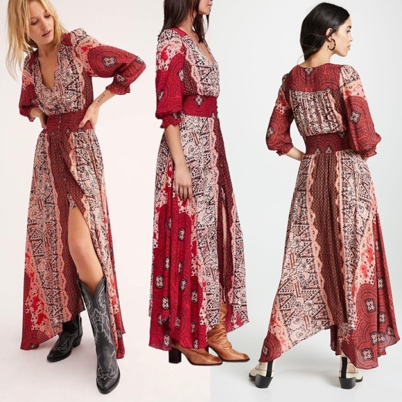 Free People Dresses & Skirts - Free People Mexicali Rose Maxi Dress Indie Boho Cottage Festival Cowgirl Western